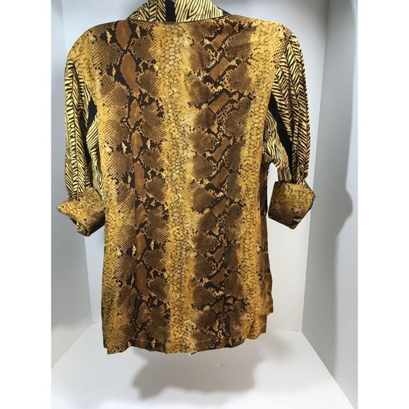 Vanity Womens Snake Sequin Blouse Python Top - Picture 7 of 10